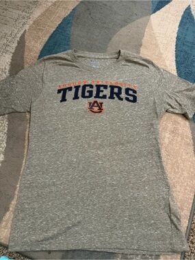 Champion Gray Auburn Tigers Short Sleeve Tee with Navy and Orange Logo